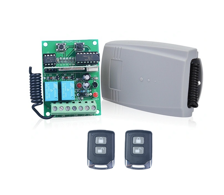 VT402 szett - 2 csatornás, univerzális vevő 2db távirányítóval, 433MHz Black Friday